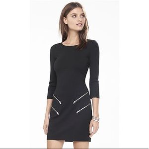 Express Black Double Zip Sheath Dress